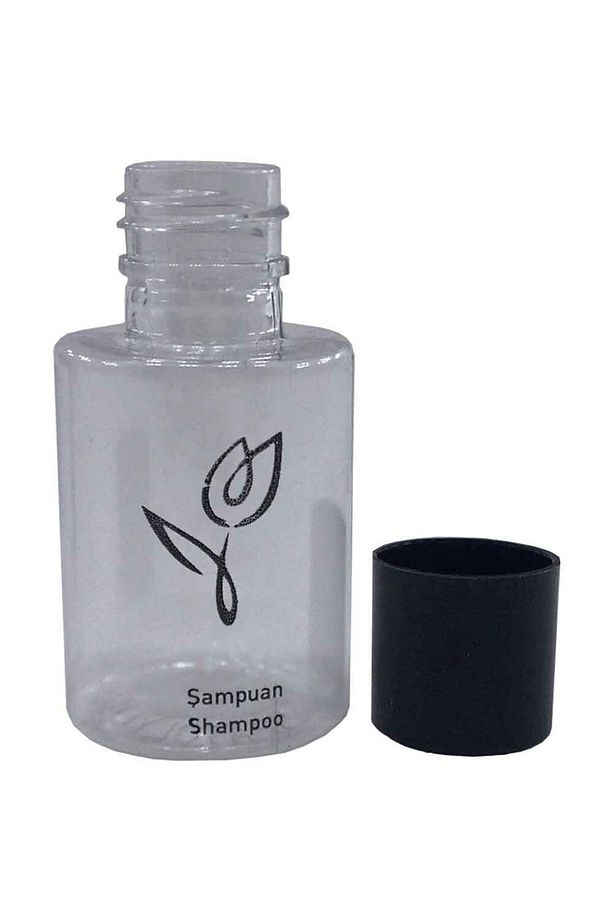100 Adet Boş Şişe Baskılı Otel Tipi Şampuan Yazılı 30 ml Silindir Şişe Tek Kullanımlık Kullan At - 1
