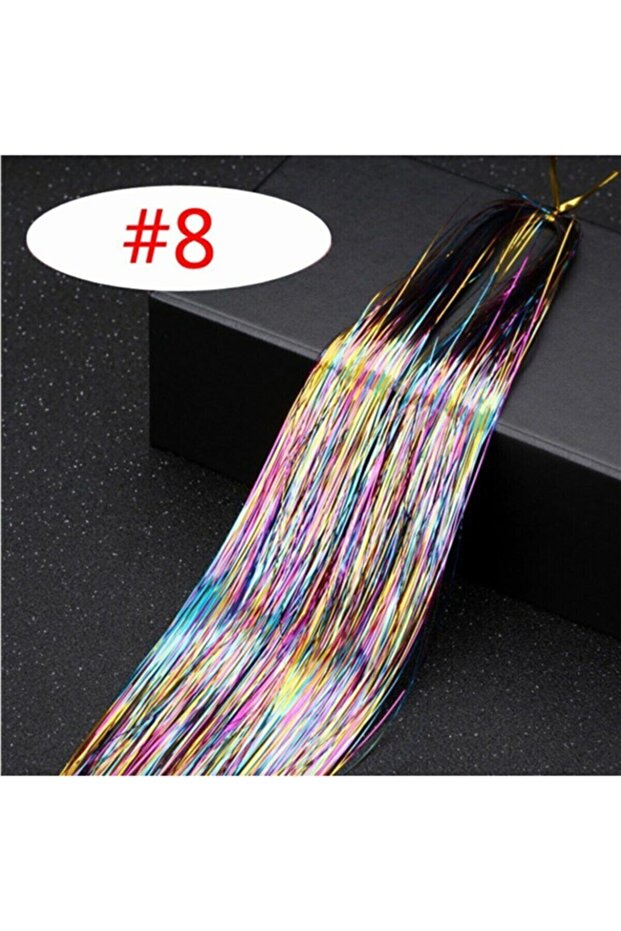 Saç Simi Renkli Ve Saç Üzerine Düğümle Bağlanan 110-120 Cm Açık Uzunlukta Hair Tinsel - 2