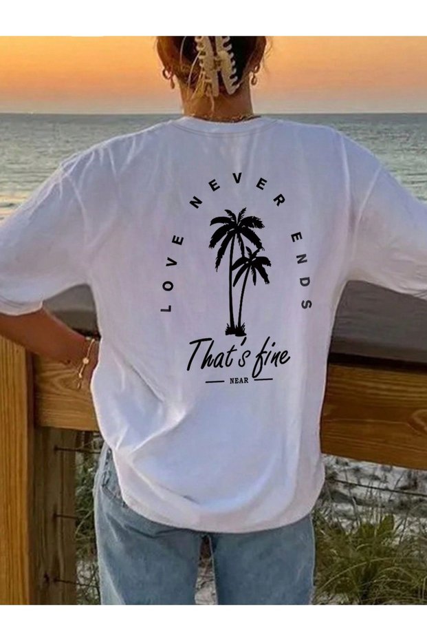 Printed Organic Cotton Oversize Cut T-Shirt