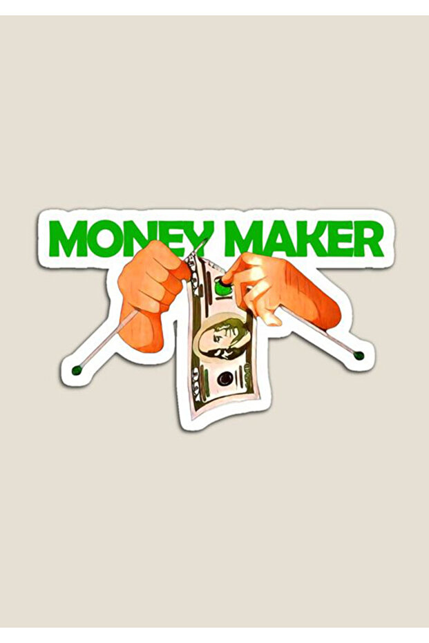 Money Maker Sticker Car, Motorcycle, Helmet, Laptop, Glass Sticker 13X9 cm