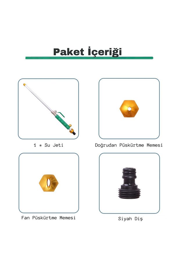 Yüksek Basınçlı Metal Su Tabancası Köpüklü Araba Yıkama Bahçe Sulama Basınçlı Yıkama Başlığı - 7