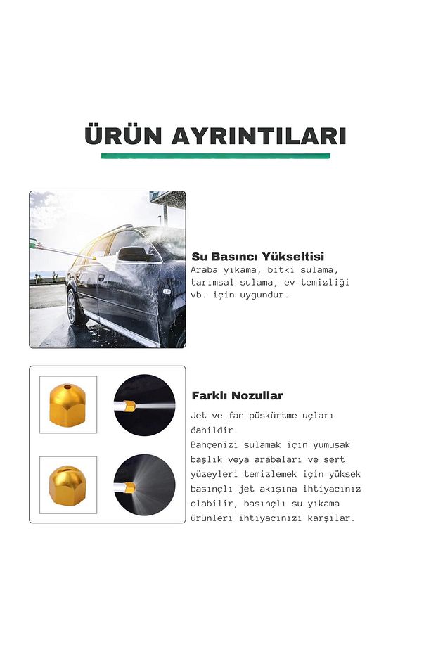 Yüksek Basınçlı Metal Su Tabancası Köpüklü Araba Yıkama Bahçe Sulama Basınçlı Yıkama Başlığı - 8