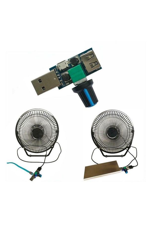 Dc 5V-12V 5W USB - Micro USB Fan Hız Kontrol Modülü - Ayarlanabilir USB Voltaj Regülatörü - 2