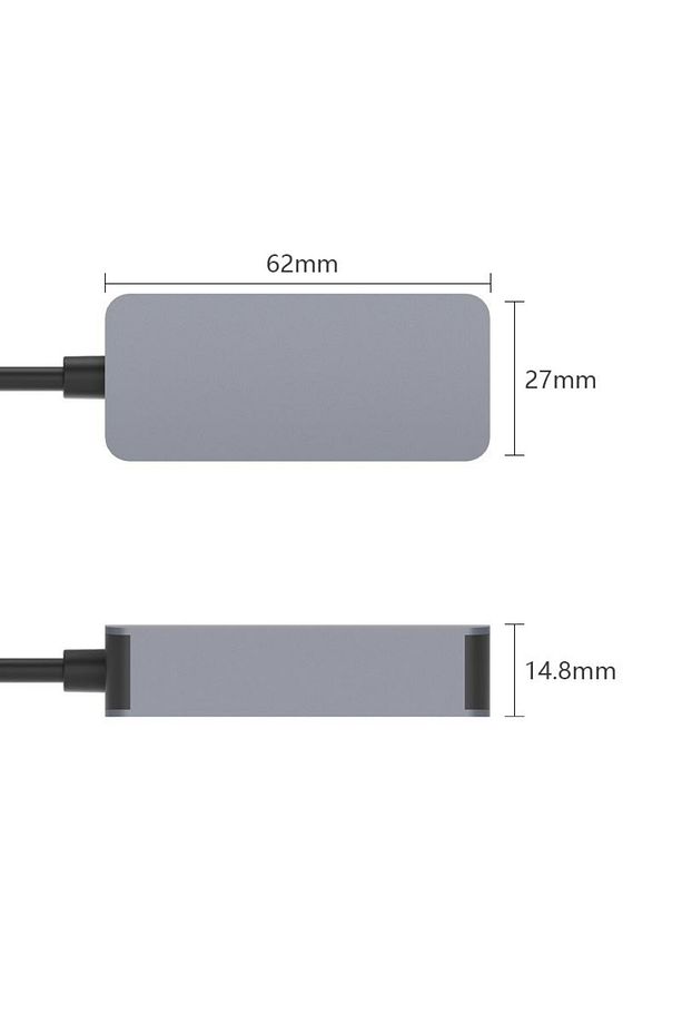 MT74 Type-C Gen 1 to 2500Mbps RJ45 Ethernet Adaptör Mac Windows Uyumlu Alüminyum Kasa - 4