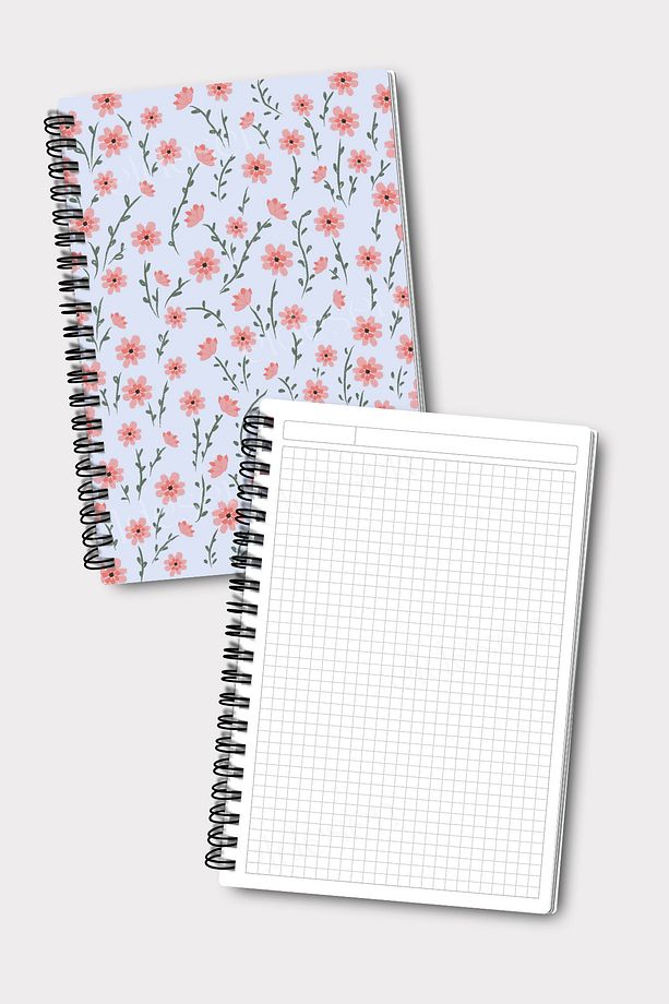 Spiralli Kareli Okul Defter Seti, A5 Boyutunda 50 Yaprak 100 Sayfa 4'lü Set, Kareli Defter Seti - 3