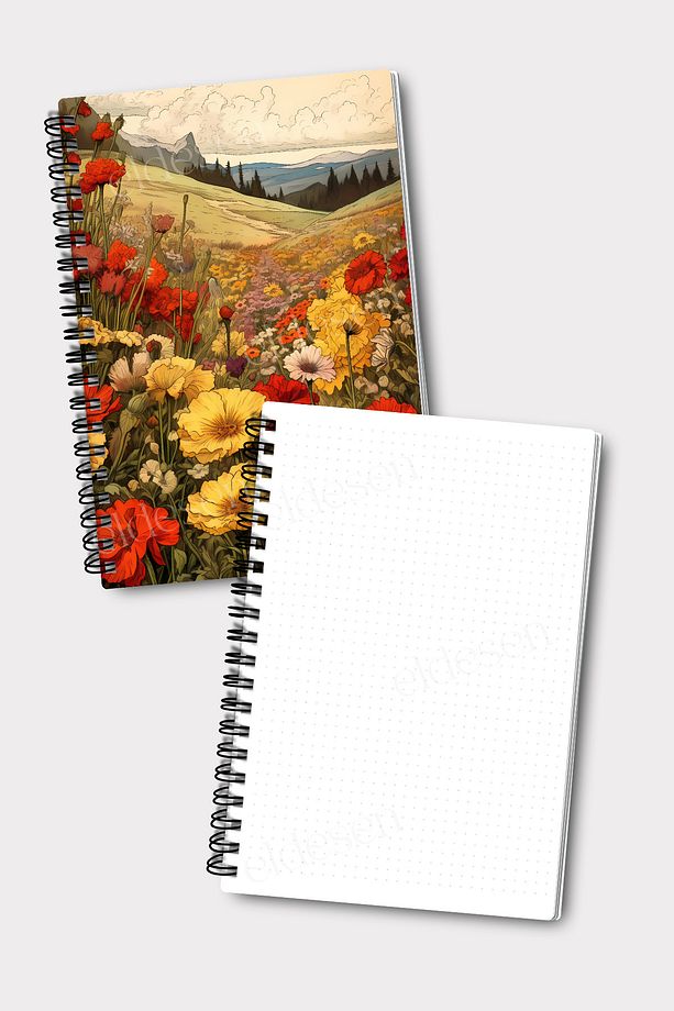 Spiralli Noktalı Okul Defter Seti, A5 Boyutunda 50 Yaprak 100 Sayfa 4'lü Set, Noktalı Defter Seti - 4
