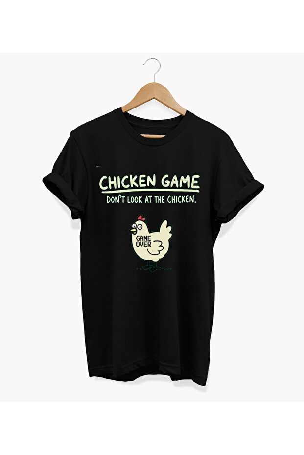 Chicken Game Printed, 100% Cotton, Crew Neck, Oversize T-Shirt, Plus Size T-Shirt