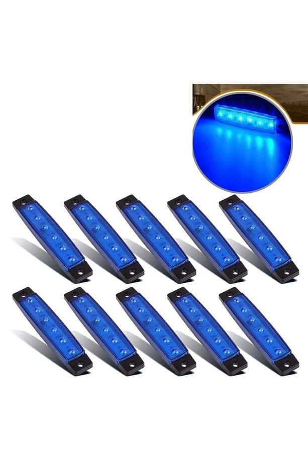 Dorse Parmak Lamba 12 -24 Volt 6 Ledli (mavi Renk) 10 Adet Parmak Led Dorse Kamyon Led Lamba - 1