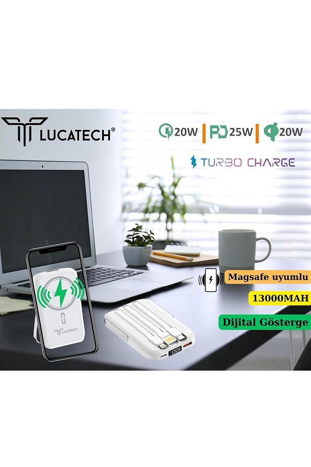 Samsung Galaxy S24 / S24 FE / S24 Plus / S24 Ultra uyumlu MAGSAFE STANDLI Powerbank 25W TURBO SARJ - 4