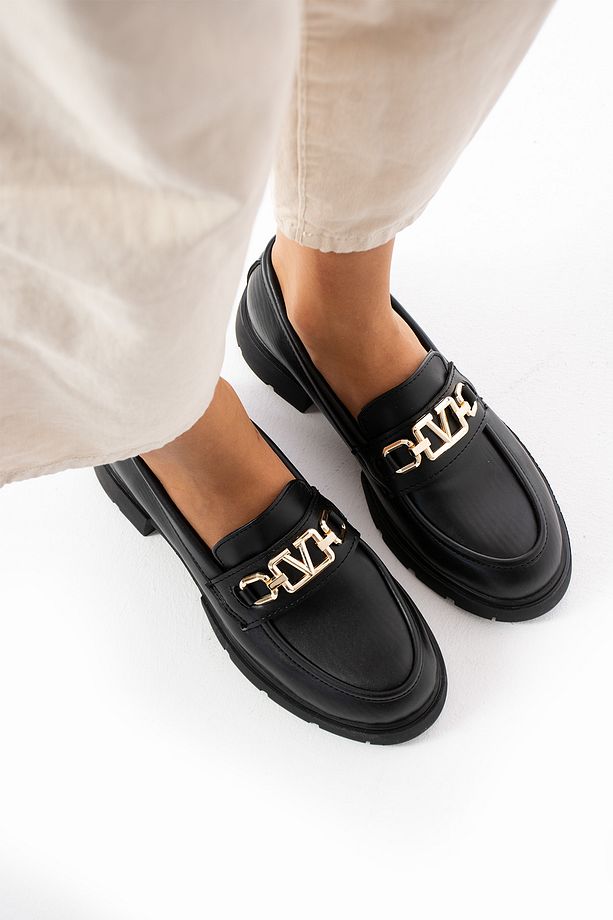 Kalın Hafif Taban Kadın Loafer Ayakkabı - 1