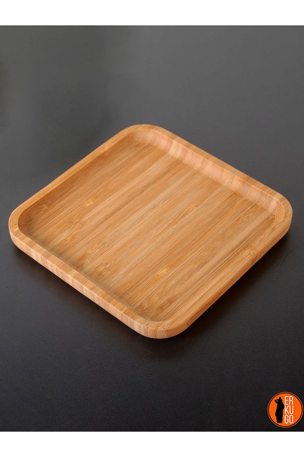 1 Adet Bambu Kare Servis Tabağı, Sunum Seti (20x20 cm) - 2