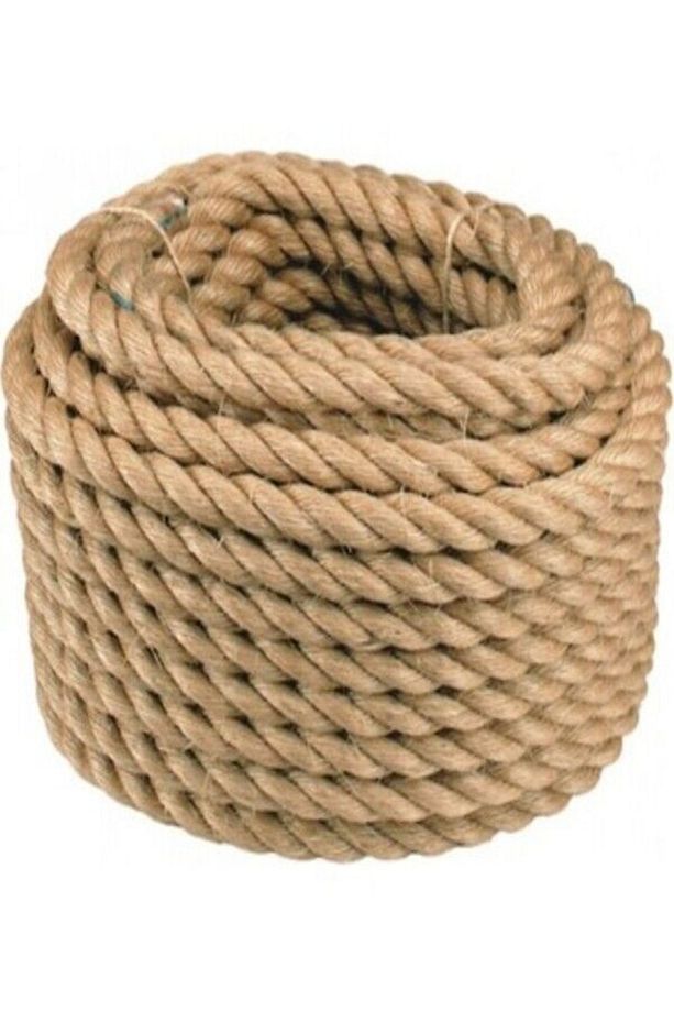 12 Mm Kendir Halat - Jüt Halat Kalın Ip Salıncak Halatı 5 Metre - 1