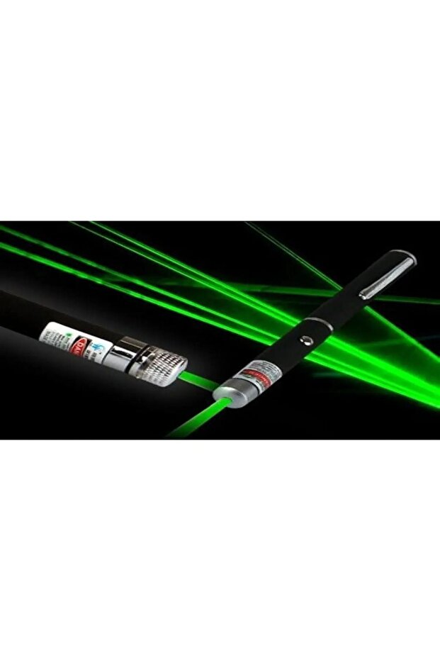15 Km Menzilli AAA Pilli Tek Başlıklı Yeşil Lazer Pointer 2 Adet Pil Hediye - 7