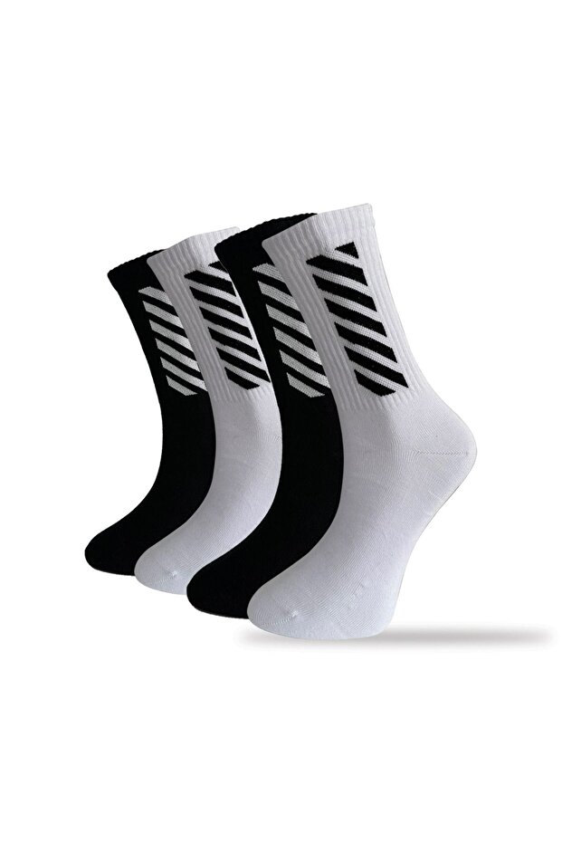 Seamless Stripe Patterned Tennis Socks 100% Cotton