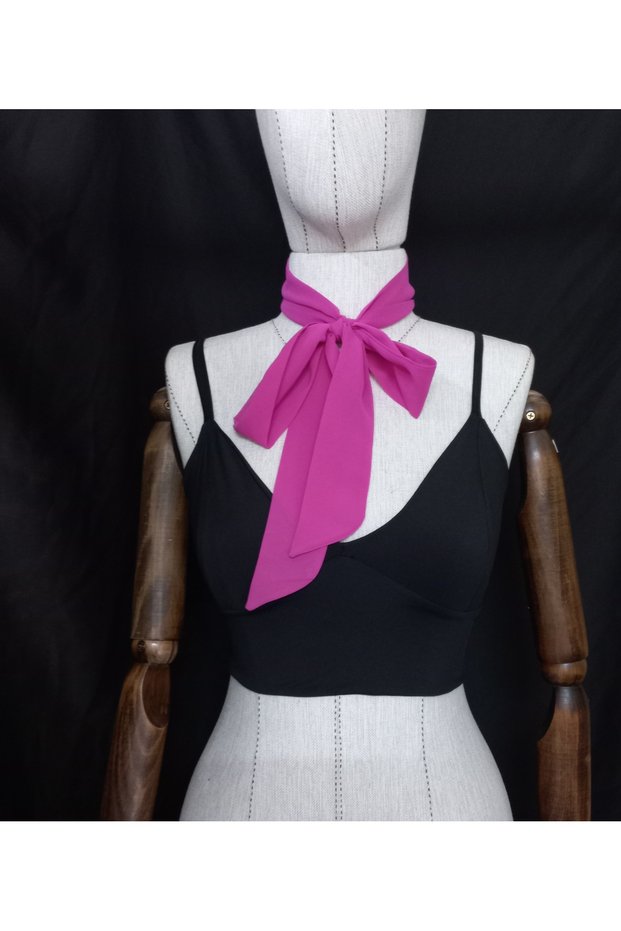 Luda Multi-Functional Chiffon Scarf Scarf Neck Tie 150*3 Fuchsia