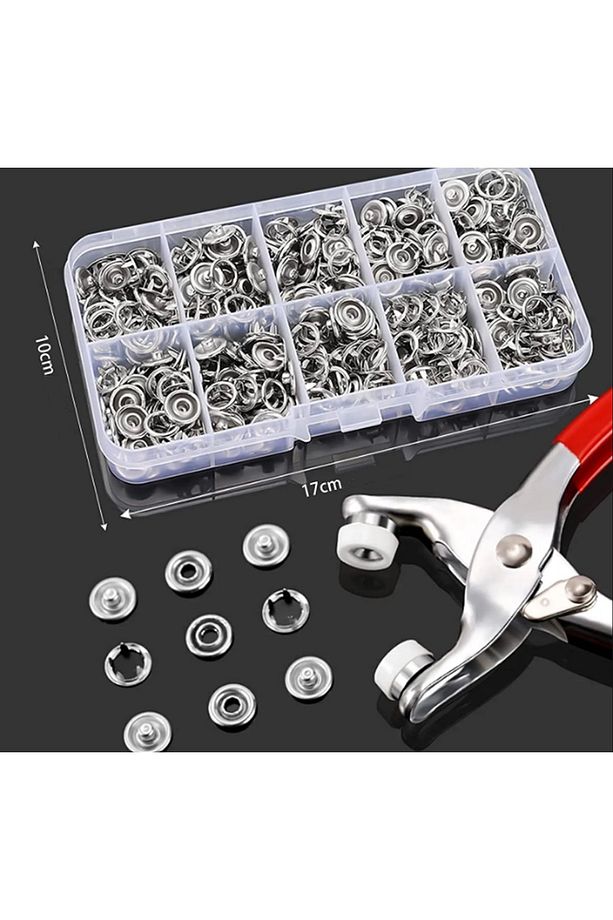 9.5 Mm Çıt Çıt Takma Çakım Makinesi Ve 100 Adet Çıtçıt Takım Set-saklama Kutusu - 4