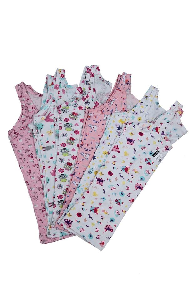 قميص داخلي بحزام عريض ومطبوع من الإيلاستين 6 قطع - 1