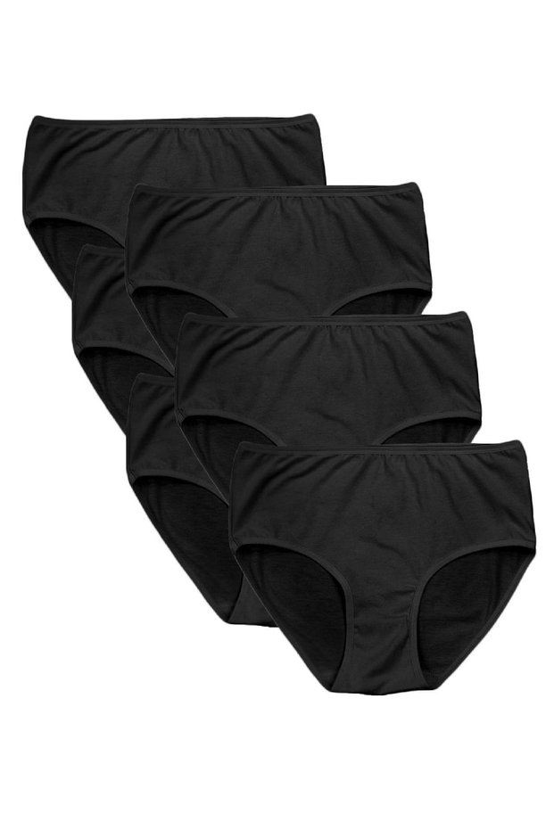 Women's Cotton Bato High Waist Piping Slip Lycra Panties 6-Piece -3055