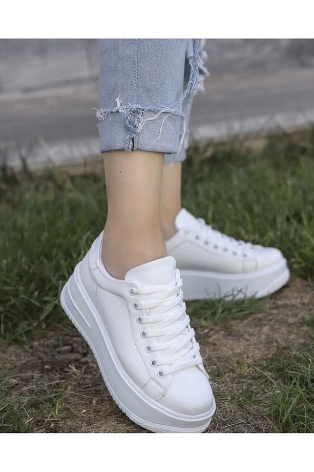 Yüksek Tabanlı Spor Ayakkabı kadın kalın tabanlı spor ayakkabı kadın kalın tabanlı beyaz sneaker - 1