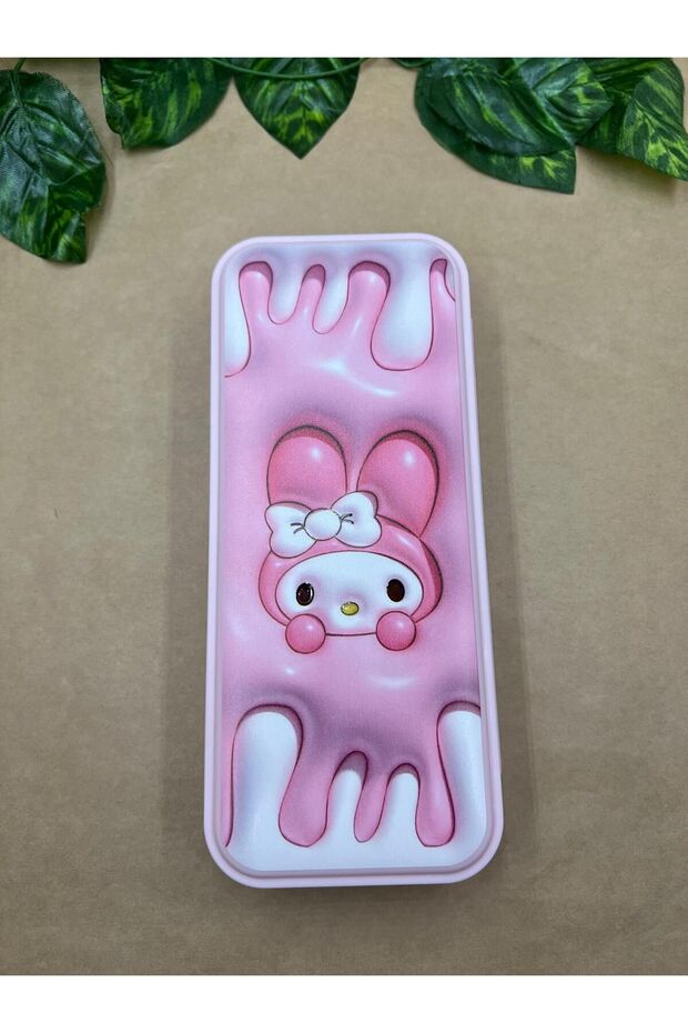 Sanrio Kawaii and Dinosaur Double Compartment Pencil Case, Hard Surface Printed Pencil Case, Preschool Gift