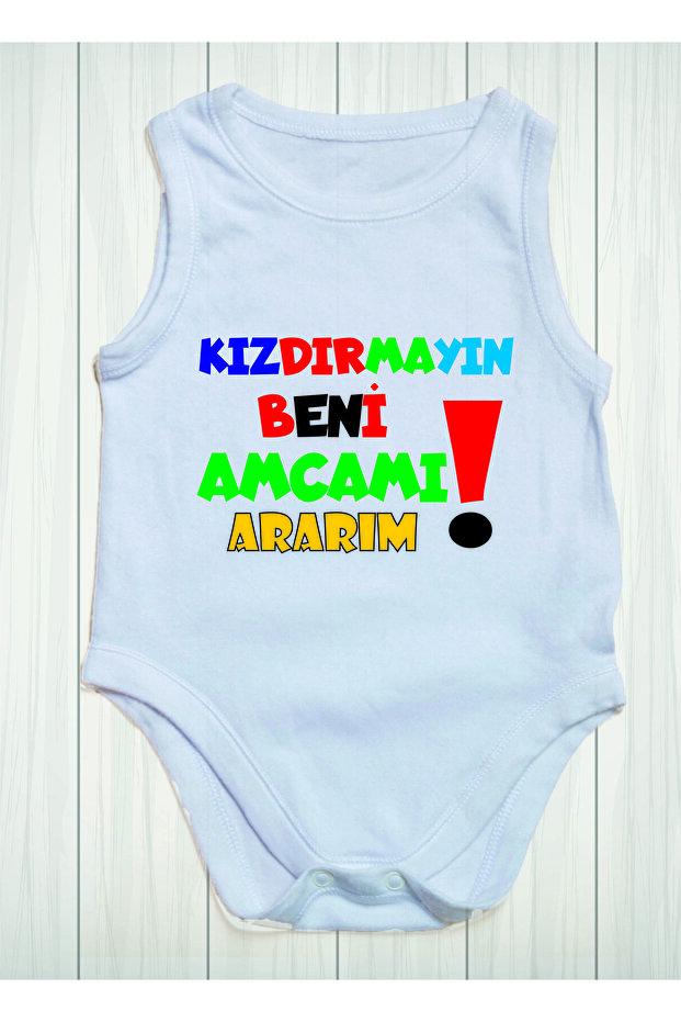 Don't Make Me Angry I'm Calling My Uncle Printed Cotton Baby Bodysuit