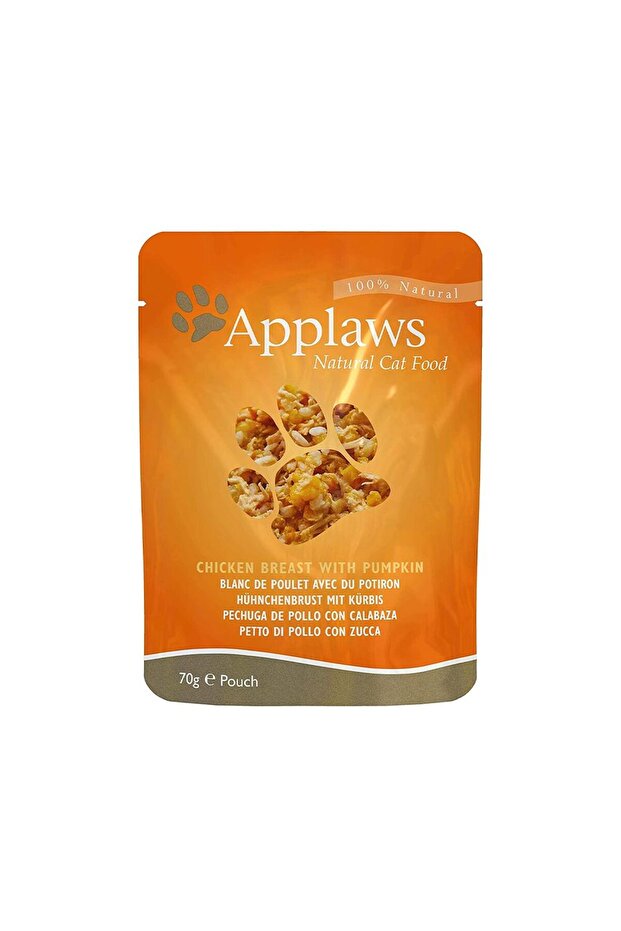 Chicken With Pumpkin Cat Food Pouches, 70g Pack Of 6