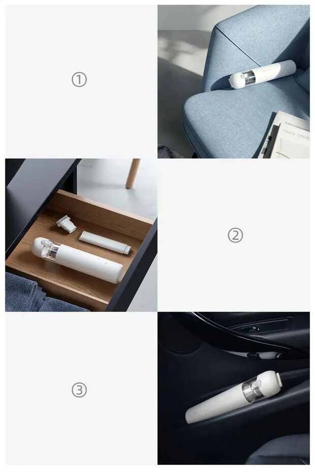 Mi Vacuum Mini Şarjlı Araç içi El Süpürgesi 120 Watt Mijia Global Çift Kademe +Hediye Yedek Filtre - 8