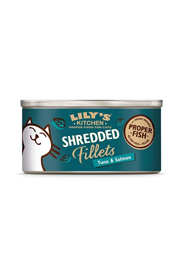 Shredded Fillets Tuna & Salmon in Broth Canned Cat Food - 70g