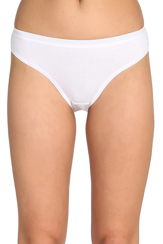 1 Piece Women's White Bikini Panties Elf568T0635Ccm