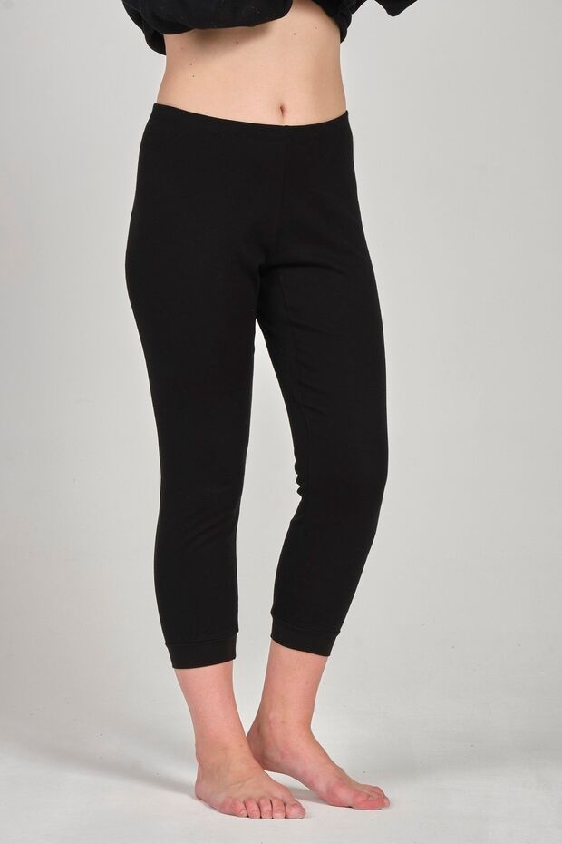 Women's Cotton Ribbed Classic Capri Length Bottom -3932