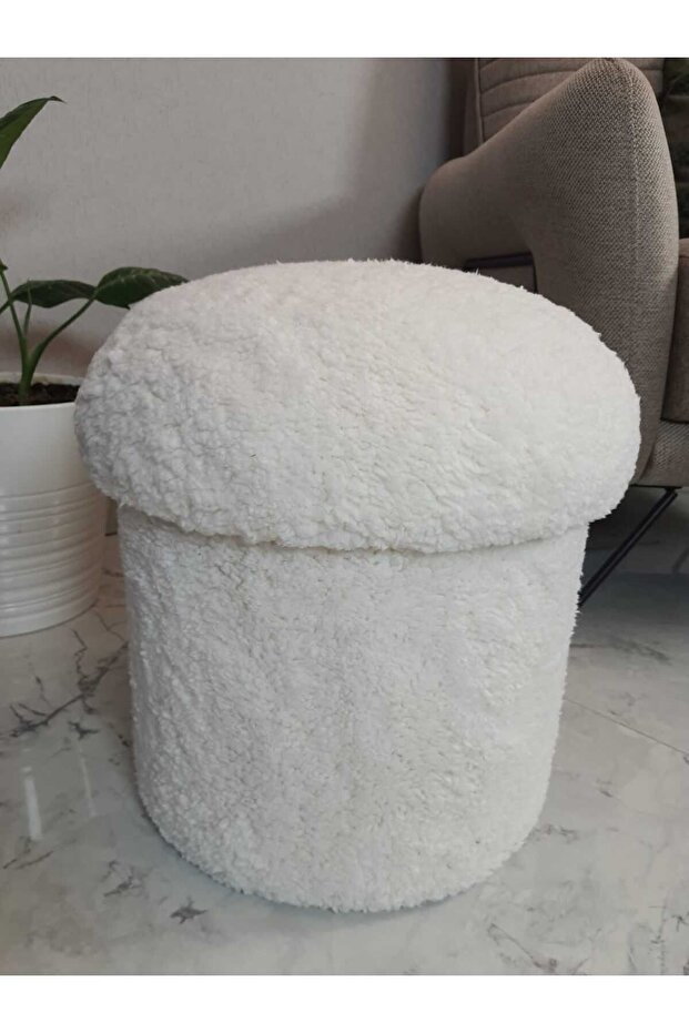 Mantar Puf Mushroom Renkli Puf Teddy Kumaş Bench - 6