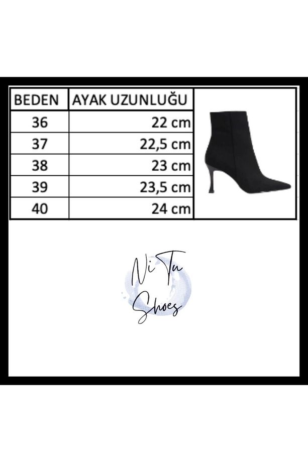 Siyah Cilt Yüksek Topuklu Bot & Bootie - 6