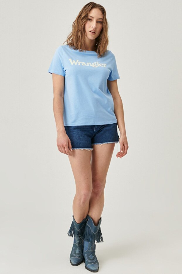 Regular Fit Normal Kesim Yüksek Bel %100 Pamuk Jean Şort - 2