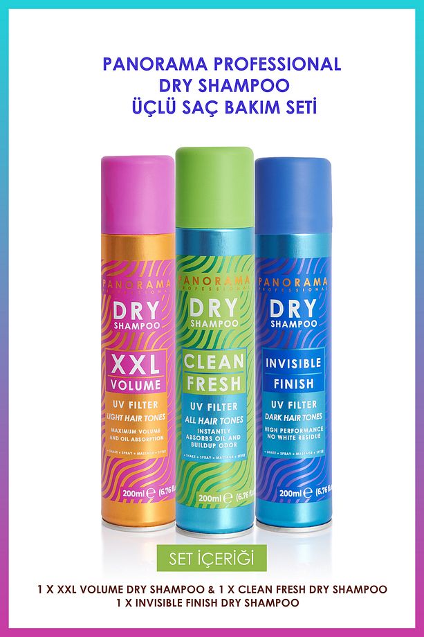 Professional Kuru Şampuan 3' lü set XXL Volume-Clean and Fresh-Invısıble UV Filtre - 1