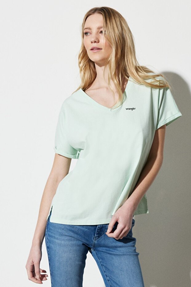 Regular Fit Normal Kesim %100 Pamuk V Yaka Tişört - 5