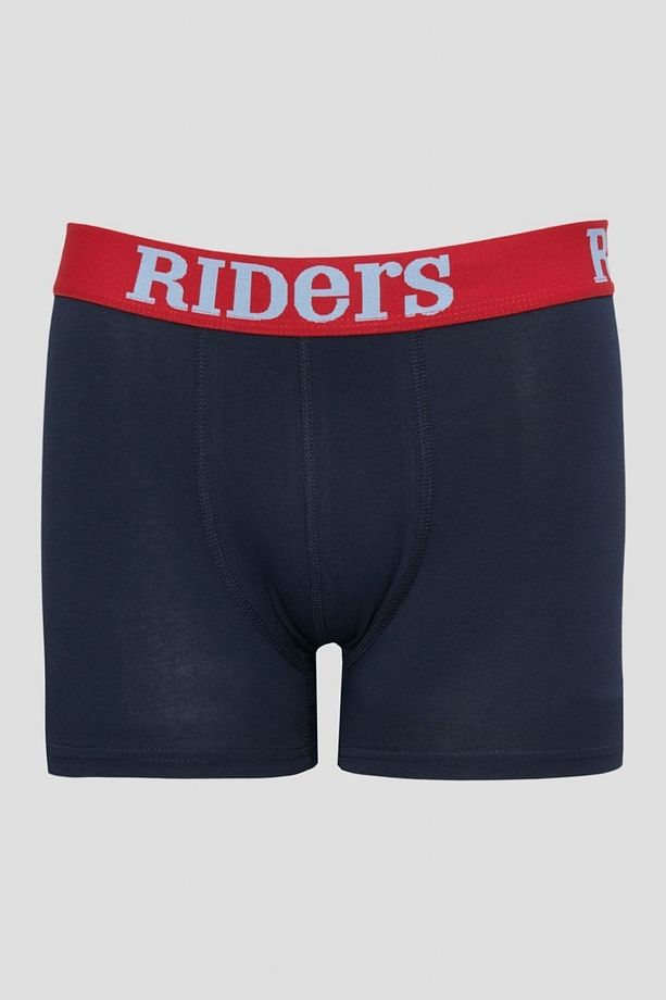 Pamuklu Esnek Regular Fit Gri Melanj Siyah Lacivert Logolu 3'lü Boxer Paketi - 4