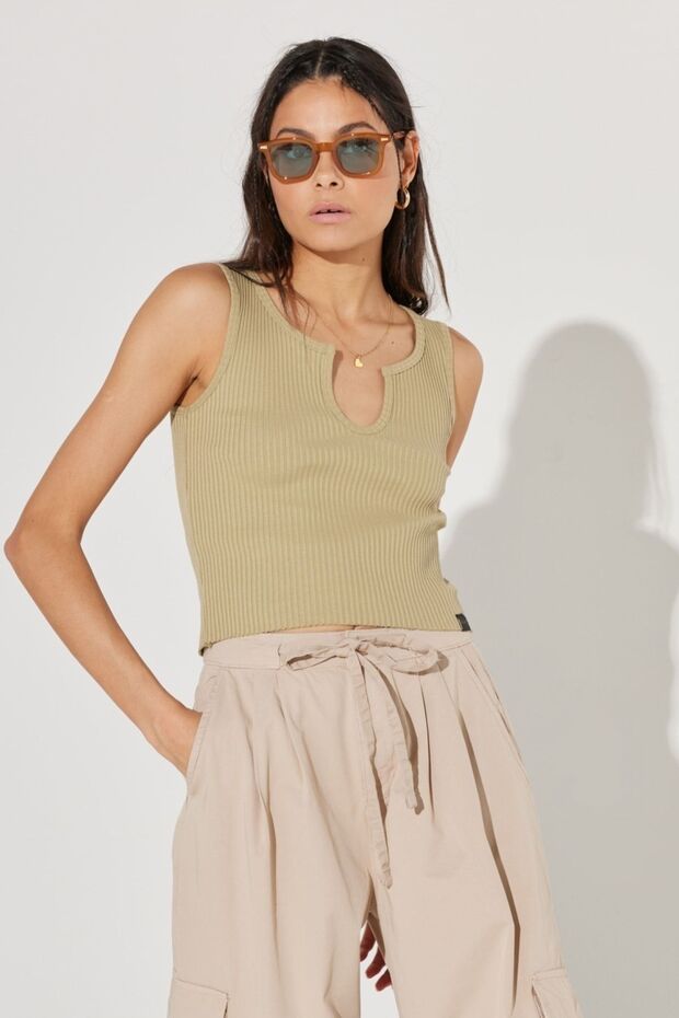 Regular Fit Regular Cut Crew Neck Beige Women's T-shirt