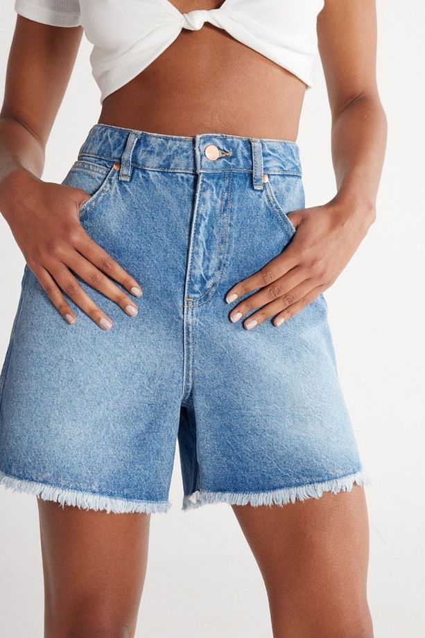 Donna Regular Fit Normal Kesim %100 Pamuk Açık Mavi Jean Kot Şort - 5