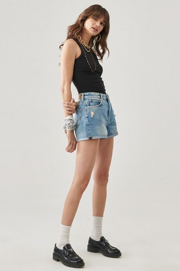 Regular Fit Normal Bel Jean Denim Kot Şort - 6
