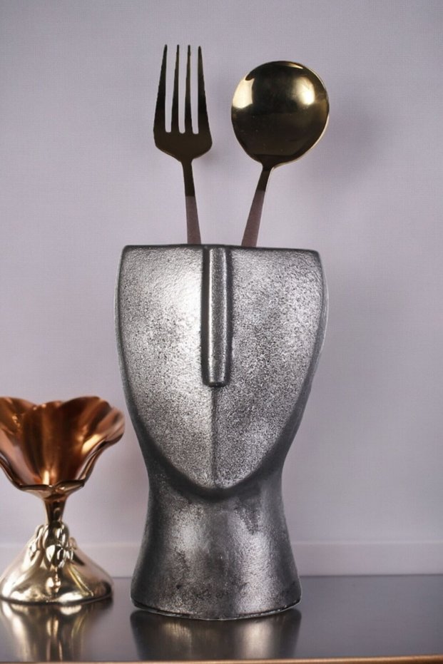 Countertop Spoon Holder Modern Countertop Spoon Holder Decorative Vertical Spoon Holder Antique Silver Color Model 23
