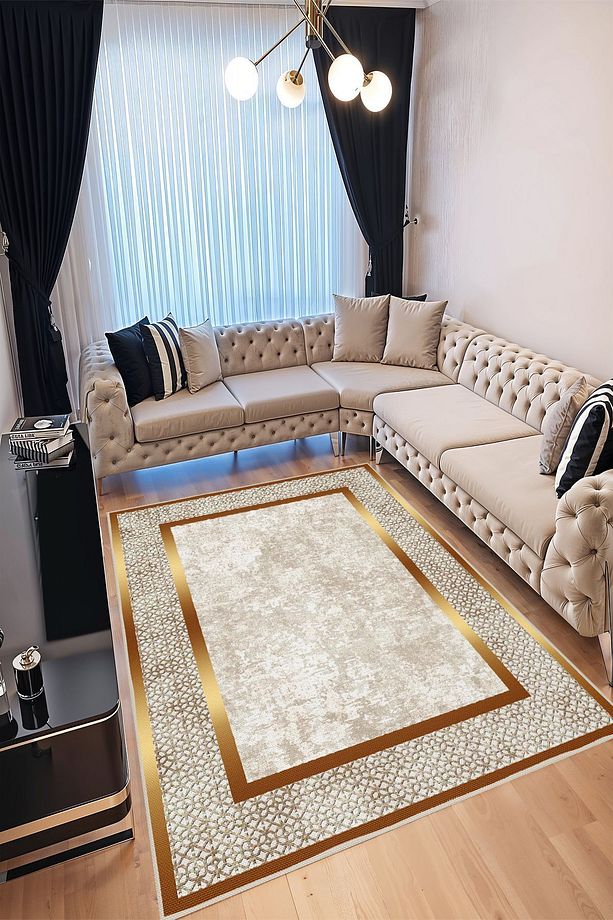 Dijital Baskı Yıkanabilir Kaymaz Taban Dekoratif Salon Mutfak Halısı Yolluk - 1