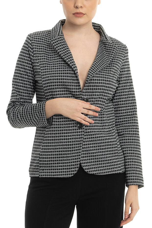 Likralı Örme Kadın Ceket - 1