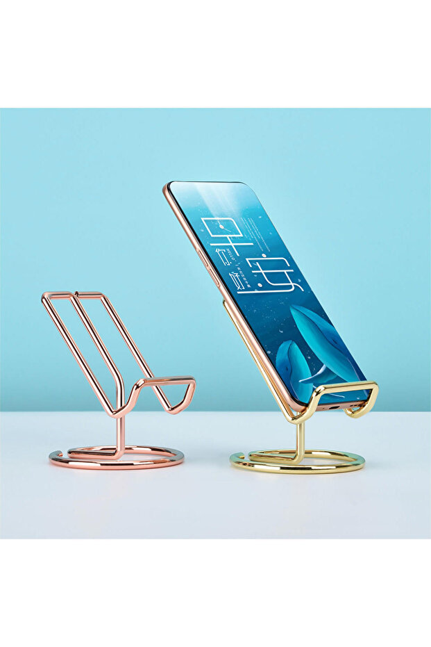 حامل هاتف مكتبي معدني برونزي
