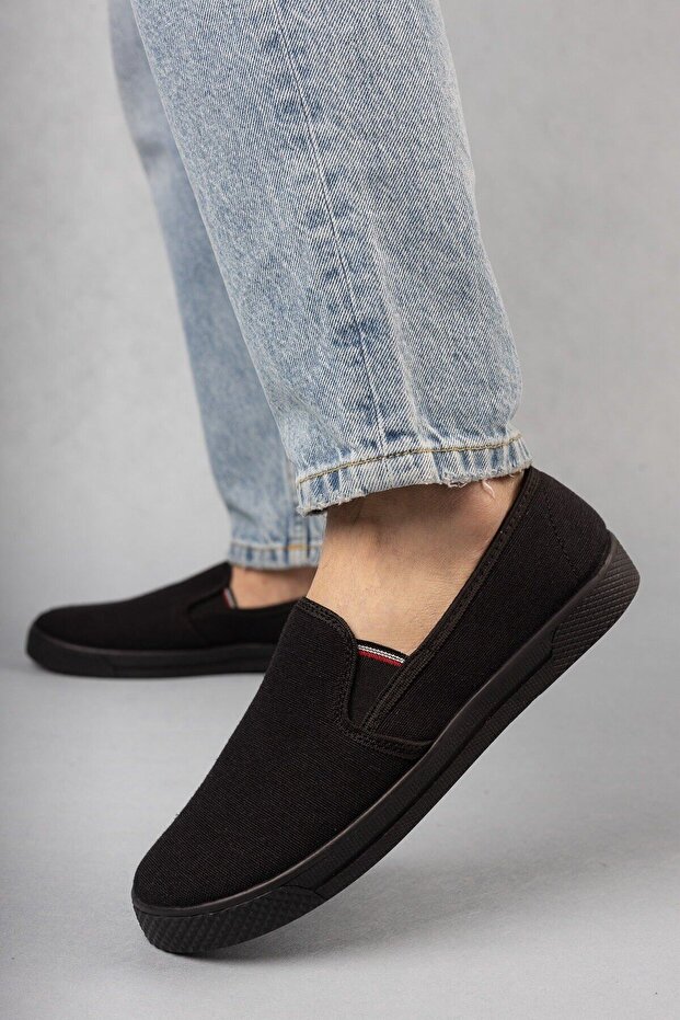 Black - Outlet Men's Casual Linen Sneakers Emk-232913