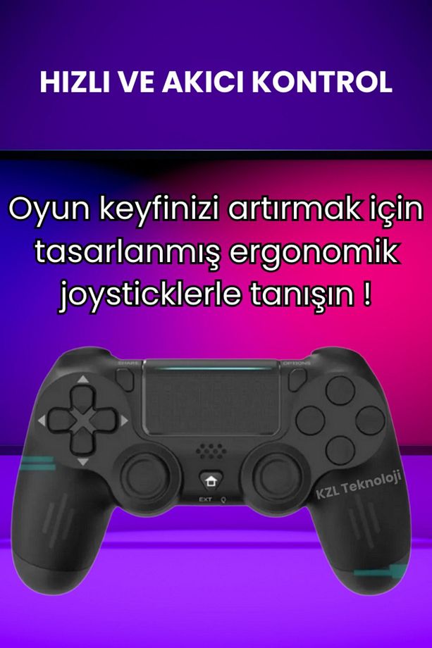 Kablosuz Bilgisayar Oyun Kolu Wireless Joystick PC Laptop Tablet Mobile Playstation4 Uyumlu - 9