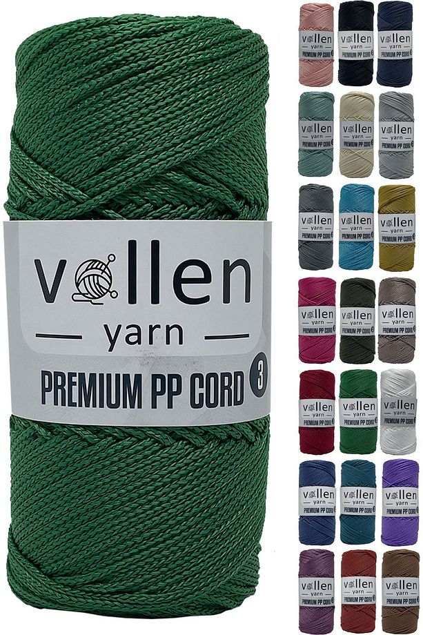 600m Polyester Makrome Ipi, Supla Ipi, Çanta Ipi, Bileklik Ipi,makrame,yeşil 1.5mm-400gr - 3