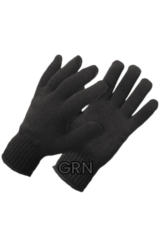 قفازات حرارية سوداء متوسطة السُمك للرجال شتوية محبوكة بجودة فاخرة
