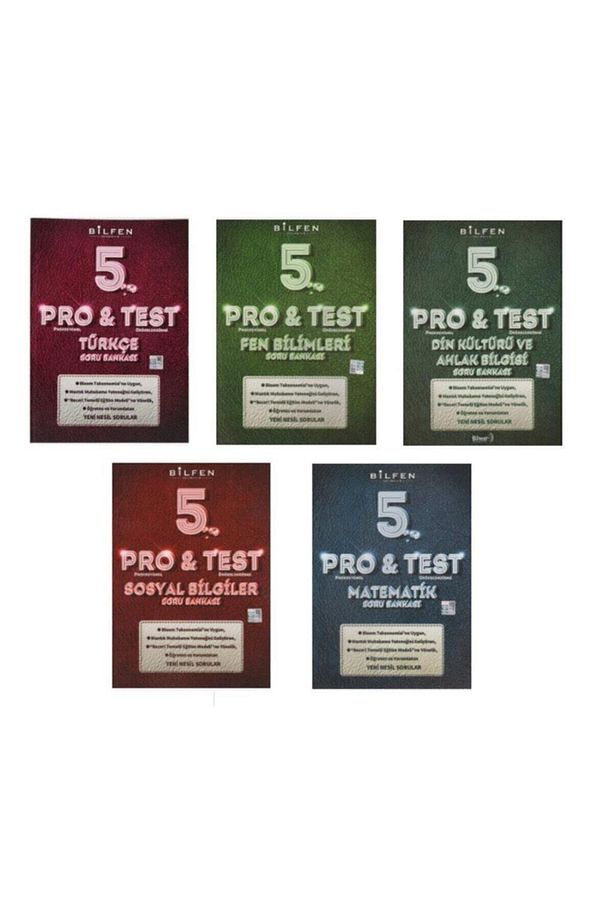 Bilfen 5.sınıf 5li Pro&test Soru Bankası Seti (m-t-f-s-d) - 1