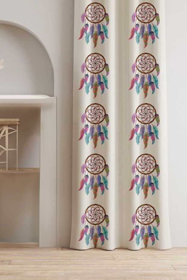 Ays Home Dream Catcher Pattern Young Room Background Curtain (Beware of the Size)