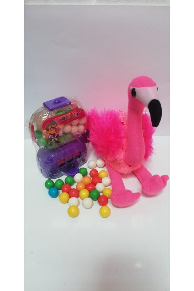 2 in 1 / Cute Flamingo 25 cm and Jackpot Gum Machine
